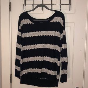 AE lace striped sweater